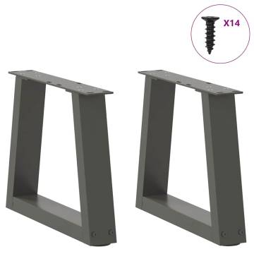 V-Shape Dining Table Legs - Anthracite Steel, Set of 2