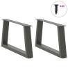 V-Shape Dining Table Legs - Anthracite Steel | 2 pcs 50x31 cm