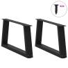 V-Shape Dining Table Legs - Black Steel (2 pcs) | HipoMarket