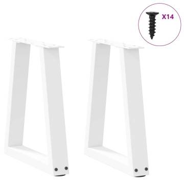 V-Shape Dining Table Legs - White Steel (2 pcs) | Hipomarket