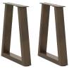 V-Shape Dining Table Legs - Natural Steel | Hipomarket UK