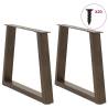 V-Shape Dining Table Legs - Natural Steel - 50x(42-43.3) cm