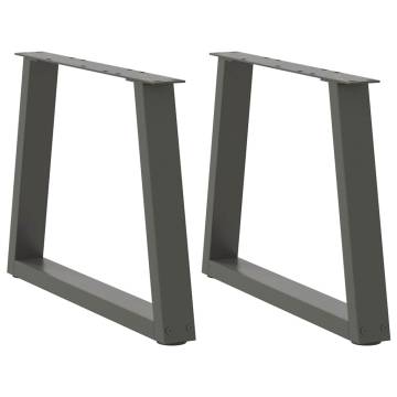 V-Shape Dining Table Legs 2 pcs Anthracite Steel 70x(42-43.3) cm