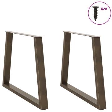 V-Shape Dining Table Legs - Natural Steel, 90x(72-73.3) cm