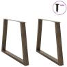 V-Shape Dining Table Legs - Natural Steel, 90x(72-73.3) cm