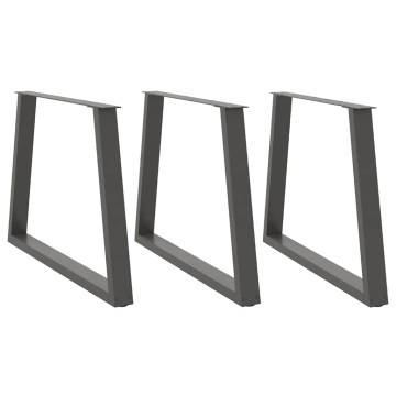 V-Shape Dining Table Legs - Anthracite Steel (3 pcs)