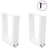 V-Shape Dining Table Legs - White Steel, 2 pcs, 30 cm