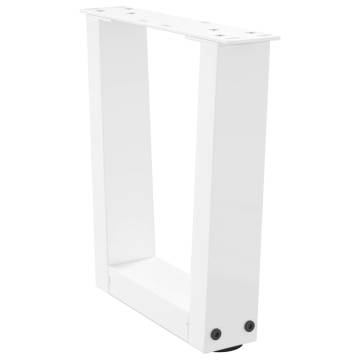 V-Shape Dining Table Legs - White Steel, 2 pcs, 30 cm