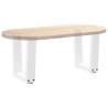 V-Shape Dining Table Legs - White Steel, 2 pcs, 30 cm