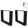 V-Shape Dining Table Legs - Black Steel | Hipomarket UK