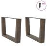 V-Shape Dining Table Legs - 2 pcs Natural Steel | HipoMarket