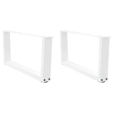 V-Shape Dining Table Legs - White Steel, 70x(30-31.3) cm