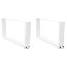 V-Shape Dining Table Legs - White Steel, 70x(30-31.3) cm