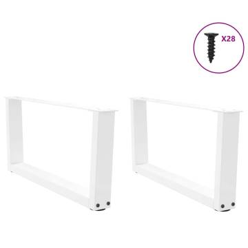 V-Shape Dining Table Legs - White Steel, 70x(30-31.3) cm