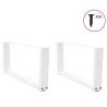 V-Shape Dining Table Legs - White Steel, 70x(30-31.3) cm