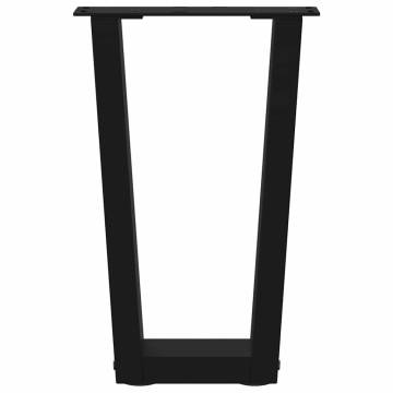 V-Shape Dining Table Legs - Black Steel (2 pcs) | HipoMarket