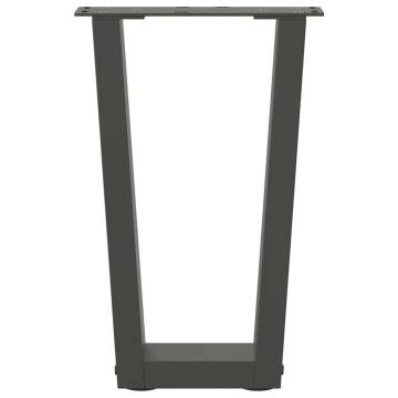 V-Shape Dining Table Legs - Anthracite Steel Set of 2