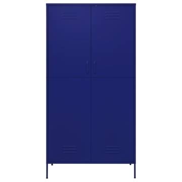 Navy Blue Steel Wardrobe 90x50x180 cm - Stylish Storage Solution