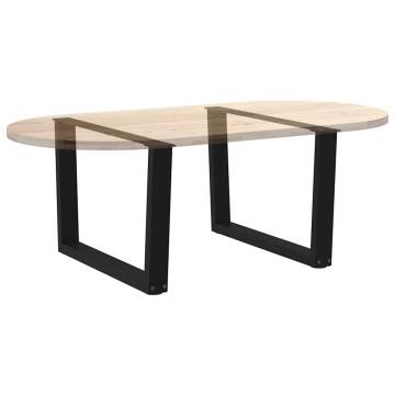 V-Shape Dining Table Legs (2 pcs) - Black Steel 70 cm | HipoMarket