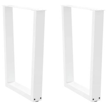 V-Shape Dining Table Legs - Durable White Steel 60x(72-73.3) cm