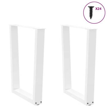 V-Shape Dining Table Legs - Durable White Steel 60x(72-73.3) cm