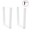 V-Shape Dining Table Legs - Durable White Steel 60x(72-73.3) cm