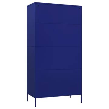 Navy Blue Steel Wardrobe 90x50x180 cm - Stylish Storage Solution