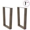 V-Shape Dining Table Legs - Natural Steel | 2pcs 60x(72-73.3)cm