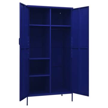 Navy Blue Steel Wardrobe 90x50x180 cm - Stylish Storage Solution