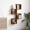 Wall Cube Shelves - 4 pcs Smoked Oak | Stylish Storage Solution