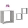 Wall Cube Shelves 2 pcs Grey Sonoma - Stylish Storage Solution