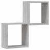 Wall Cube Shelves 2 pcs Grey Sonoma - Stylish Storage Solution