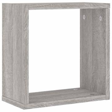 Wall Cube Shelves 2 pcs Grey Sonoma - Stylish Storage Solution