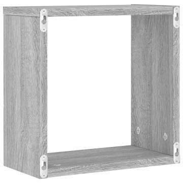 Wall Cube Shelves 2 pcs Grey Sonoma - Stylish Storage Solution