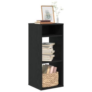 Stylish Black Book Cabinet - 34x31x80 cm Engineered Wood