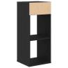 Stylish Black Book Cabinet - 34x31x80 cm Engineered Wood