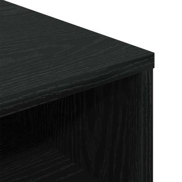 Stylish Black Book Cabinet - 34x31x80 cm Engineered Wood