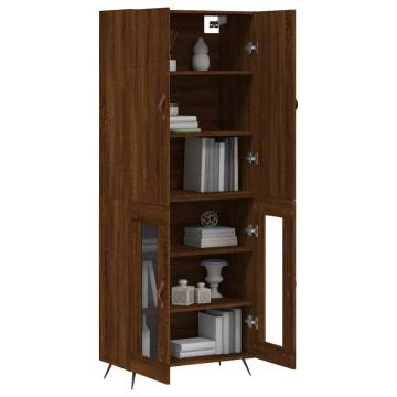 Stylish Highboard Brown Oak 69.5x34x180 cm - Hipomarket