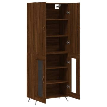 Stylish Highboard Brown Oak 69.5x34x180 cm - Hipomarket