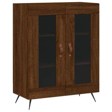 Stylish Highboard Brown Oak 69.5x34x180 cm - Hipomarket