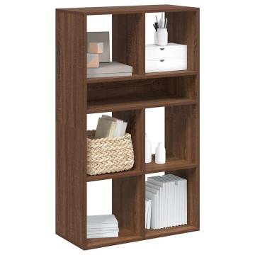 Brown Oak Book Cabinet - Stylish Storage 66x31x112 cm