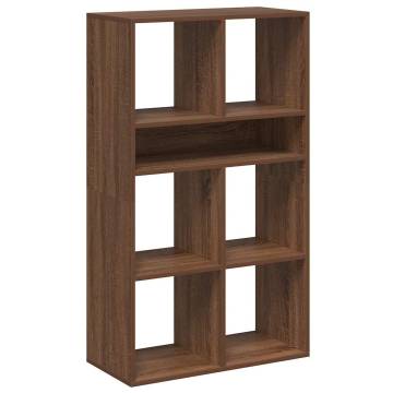 Brown Oak Book Cabinet - Stylish Storage 66x31x112 cm