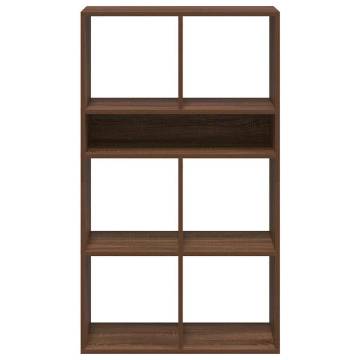 Brown Oak Book Cabinet - Stylish Storage 66x31x112 cm