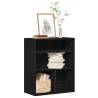 Stylish Black Book Cabinet - 60x30x71.5 cm Engineered Wood