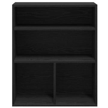 Stylish Black Book Cabinet - 60x30x71.5 cm Engineered Wood