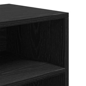 Stylish Black Book Cabinet - 60x30x71.5 cm Engineered Wood