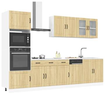 Kalmar 7 Piece Kitchen Cabinet Set - Sonoma Oak Design