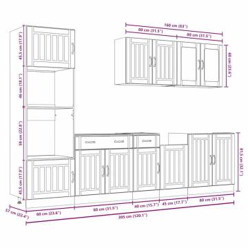 Kalmar 7 Piece Kitchen Cabinet Set - Sonoma Oak Design