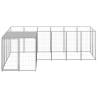 Dog Kennel Silver 4.84 m² Steel - Durable Outdoor Pet Enclosure