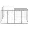 Dog Kennel Silver 4.84 m² Steel - Durable Outdoor Pet Enclosure